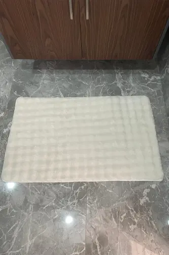 Modern Bubble Washable Non-Slip Plush Bathroom Rug Mat Set of 2 Toilet Set 60x100 + 50x60 - 6