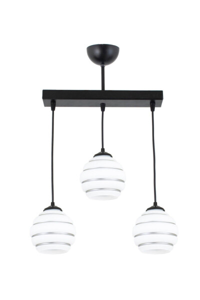 Modern Chandelier with Three Special Striped Glass Model - LAMBADAR