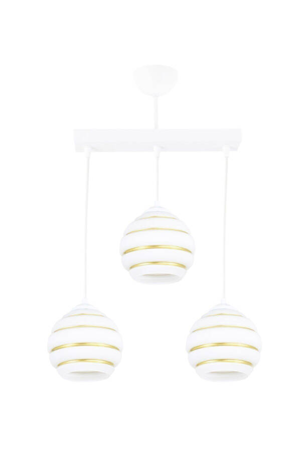 Modern Chandelier with Triple Special Striped Glass Model - 1