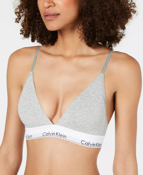 Modern Cotton Lightly Lined Triangle Bralette QF5650 Grey Heather - 1