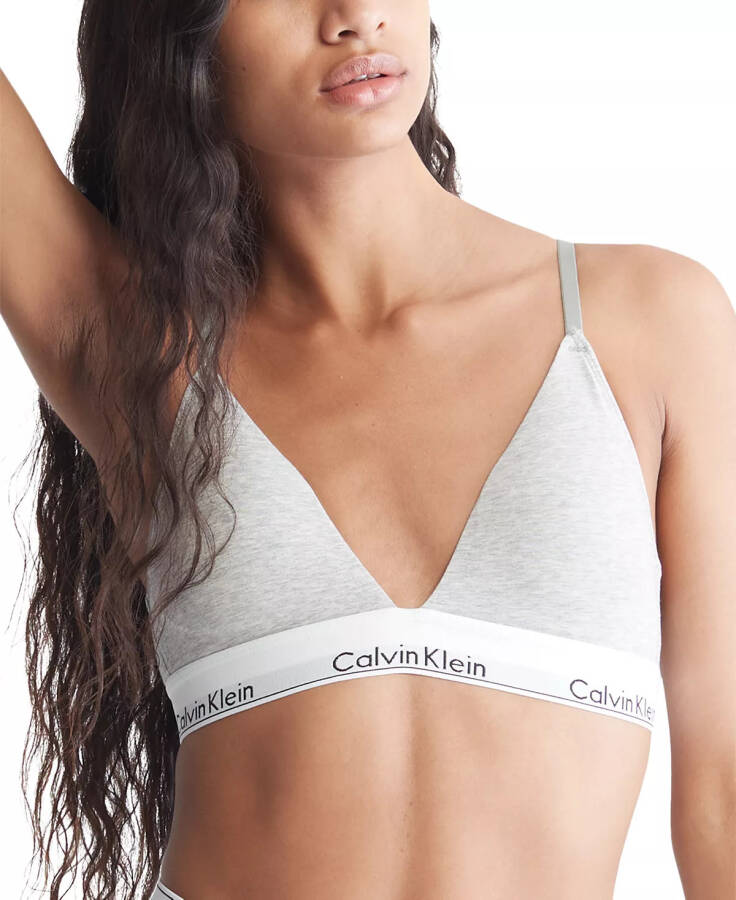 Modern Cotton Lightly Lined Triangle Bralette QF5650 Grey Heather - 2