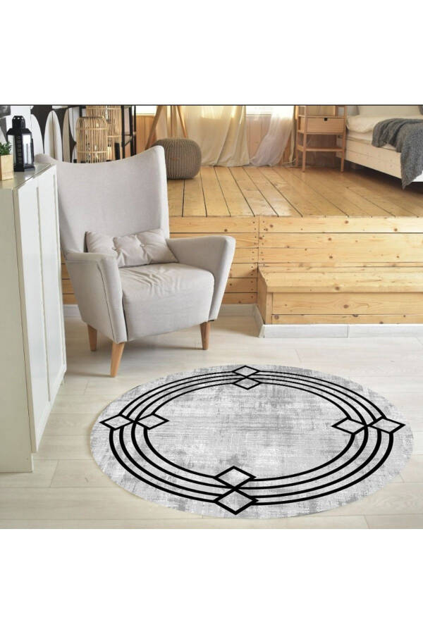 Modern Eco Dot Non-Slip Washable Antibacterial Digital Print Modern Apartment Rug - 3