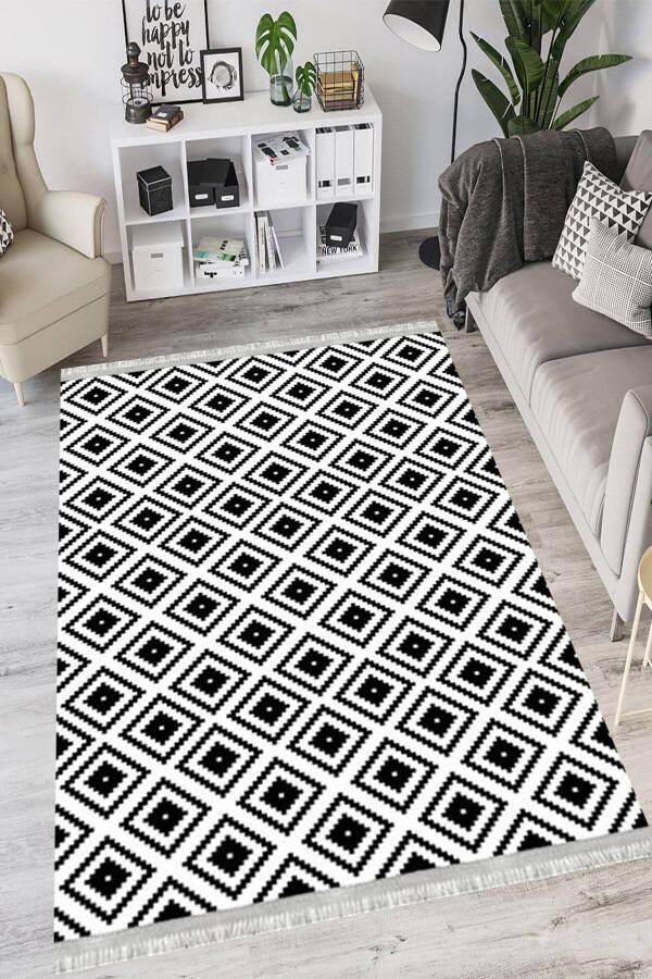 Modern Eco Dot Non-Slip Washable Antibacterial Digital Print Modern Rug Runner - 7