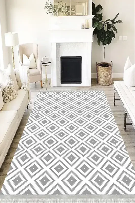 Modern Eco Punto Anti-Slip Washable Antibacterial Digital Print Modern Carpet Runner-GRAY - 1