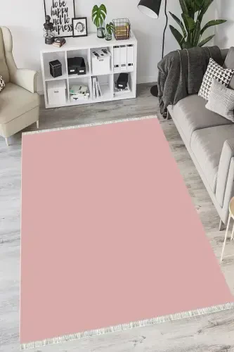 Modern Eco Punto Anti-Slip Washable Antibacterial Digital Printing Modern Carpet Runner-PINK - 2