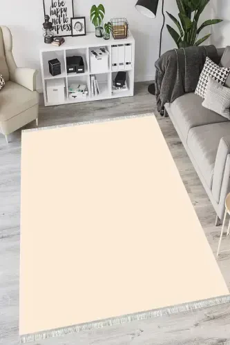 Modern Eco Punto Non-Slip Washable Antibacterial Digital Print Modern Carpet Rug-CREAM - 2