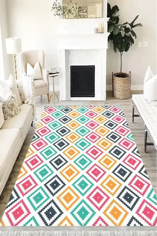 Modern Eco Punto Non-Slip Washable Antibacterial Digital Print Modern Carpet Rug-MIXED - 1