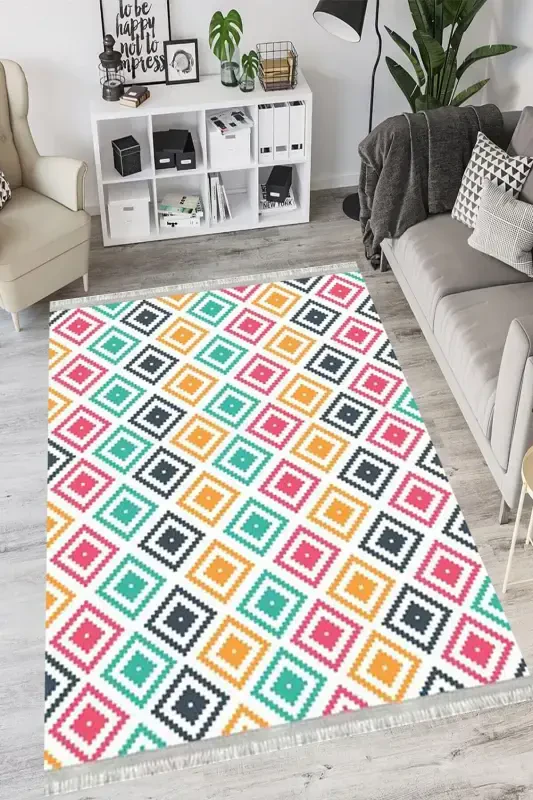 Modern Eco Punto Non-Slip Washable Antibacterial Digital Print Modern Carpet Rug-MIXED - 2