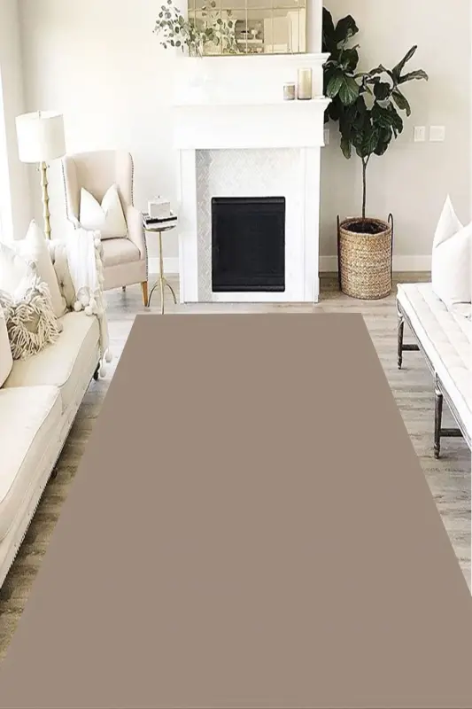 Modern Eco Punto Non-Slip Washable Antibacterial Digital Print Modern Carpet Runner-COFFEE - MOTTO HALI
