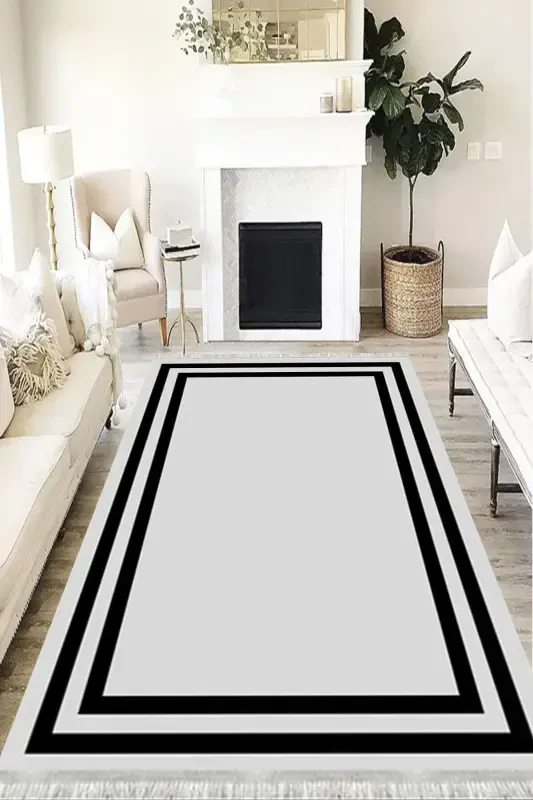 Modern Eco Punto Non-Slip Washable Antibacterial Digital Print Modern Carpet Runner-GRAY2 - 1