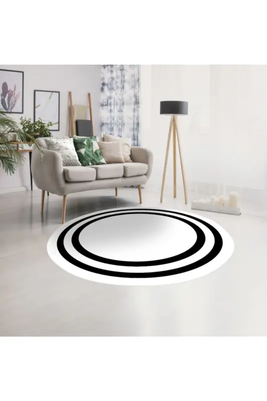 Modern Eco Punto Non-Slip Washable Antibacterial Digital Printing Authentic Circle Carpet-Brown - MOTTO HALI