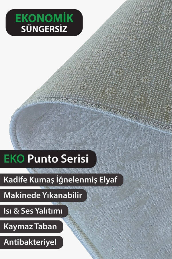 Modern Eko Punto Kaymaz Tabanlı Yıkanabilir Antibakteriyel Dijital Baskı Modern Daire Halısı - 4