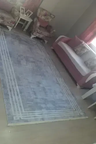 Modern Eko Punto Kaymaz Tabanlı Yıkanabilir Antibakteriyel Dijital Baskı Modern Halı Yolluk-GRİ BEYAZ - MOTTO HALI (1)