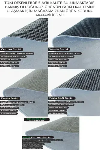 Modern Eko Punto Kaymaz Tabanlı Yıkanabilir Antibakteriyel Dijital Baskı Modern Halı Yolluk-KREM - 5