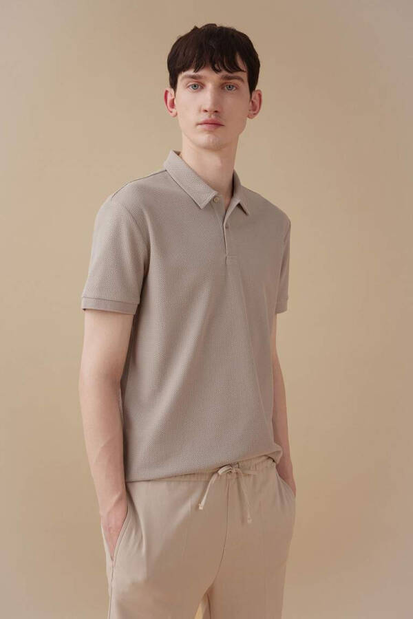 Modern Fit Kısa Kollu Polo Tişört Gri - 3