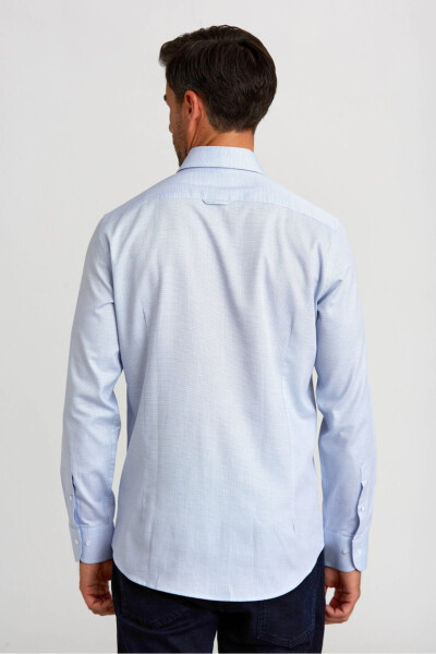 Modern Fit Long Sleeve Italian Collar Navy Blue Classic - 2