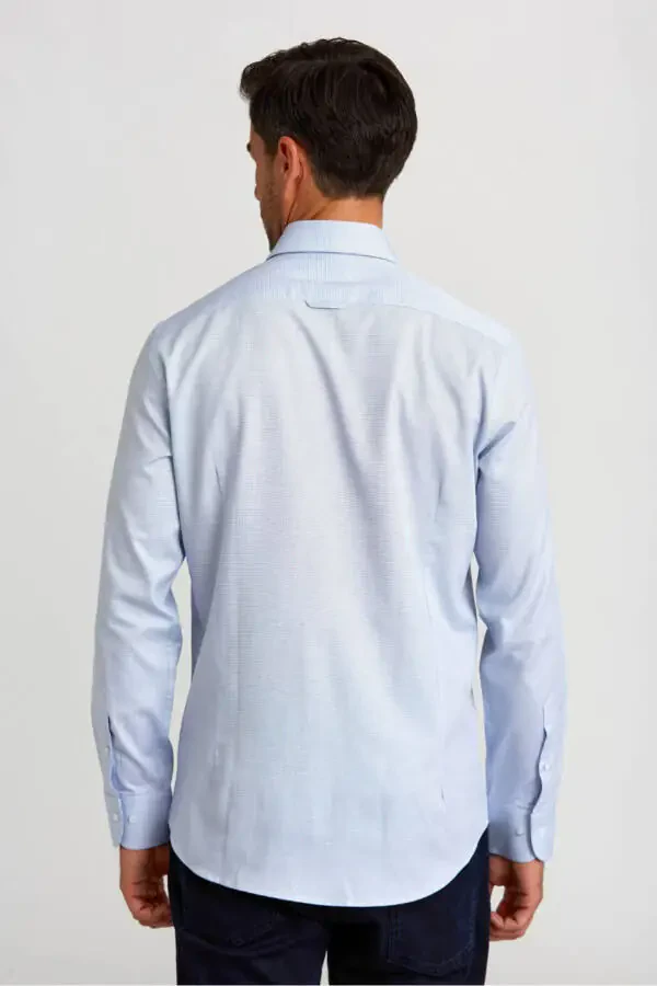 Modern Fit Long Sleeve Italian Collar Navy Blue Classic - 2