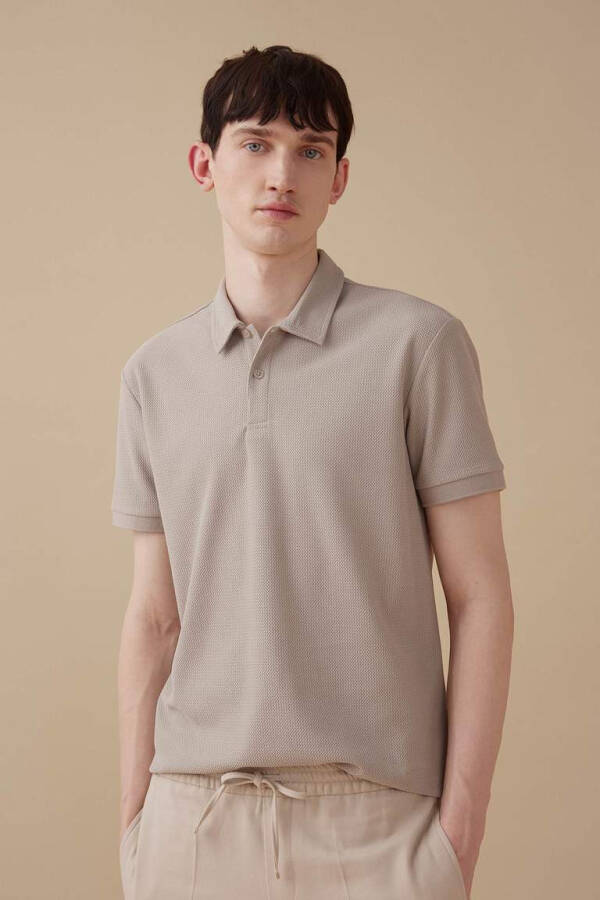 Modern Fit Short Sleeve Polo Shirt Grey - 1