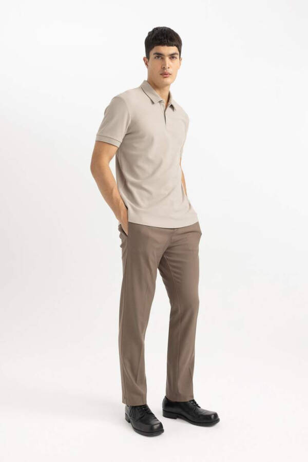 Modern Fit Short Sleeve Polo Shirt Grey - 5