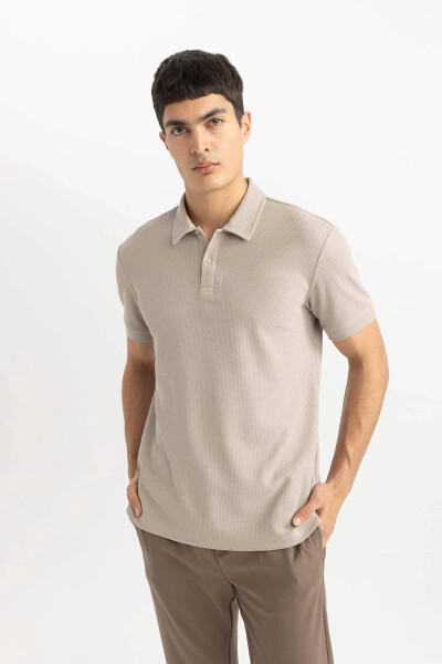 Modern Fit Short Sleeve Polo Shirt Grey - 8