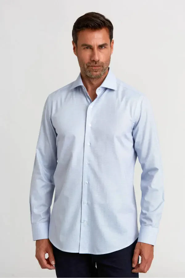 Modern Fit Uzun Kollu Italyan Yaka Lacivert Klasik - 1