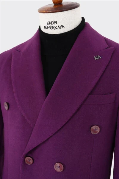 Modern fit, wide lapel men's coat. - 4