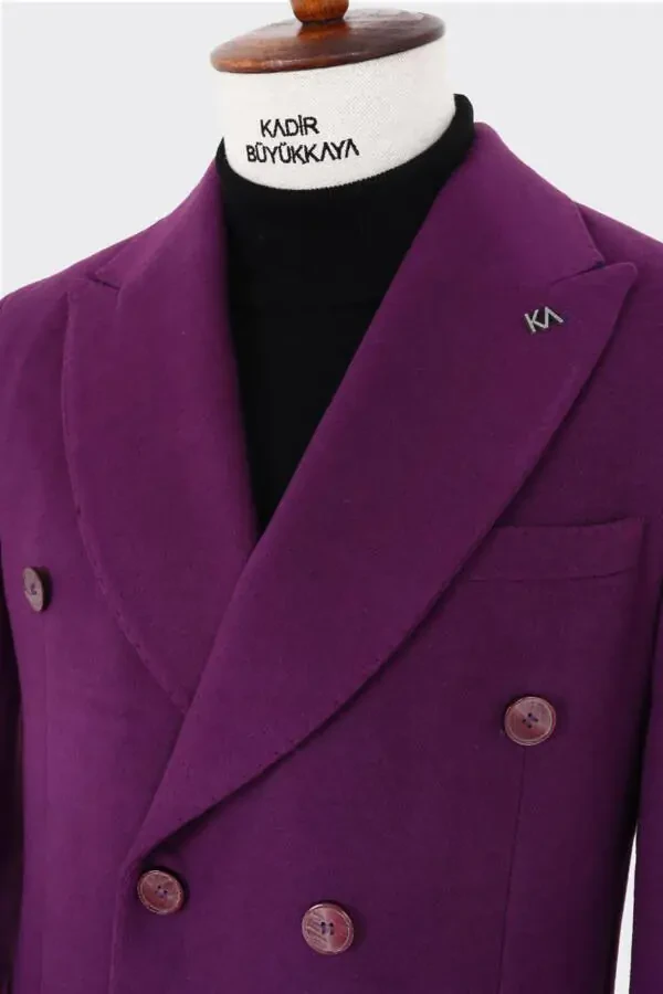 Modern fit, wide lapel men's coat. - 4