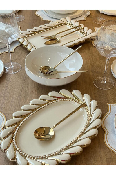 Modern Gold Dinner Set 44 Pieces 6 Person - 4