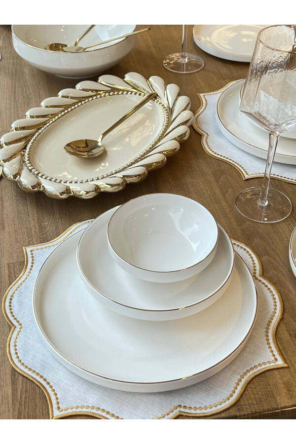 Modern Gold Dinner Set 44 Pieces 6 Person - 7