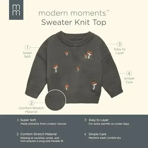 Modern Moments by Gerber Baby Embroidered Sweater Knit Top - 6