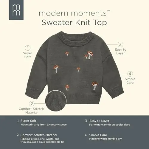 Modern Moments by Gerber Baby Kashtado'zli Sviter Trikotaj Tepaligi - 6