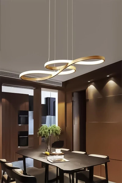 Modern Rimaldo Eskitme Sarkıt Led Günışığı Power Ledli Salon Mutfak Oda Hol Ledli Avize-Gold - DEKORLUNA