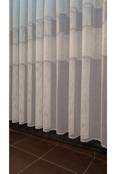 Modern Sheer Curtain with Armure Transition, 1/2 Pleated - 2