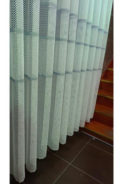 Modern Sheer Curtain with Armure Transition, 1/2 Pleated - 4