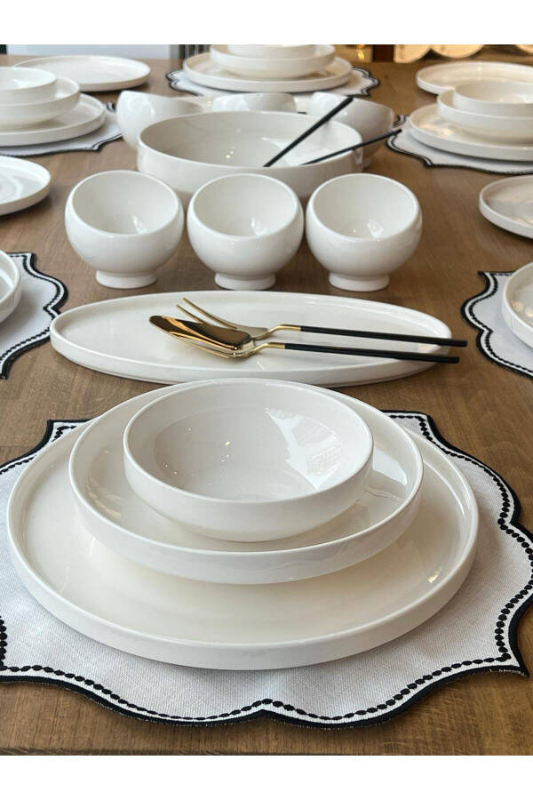 Modern Simple 44 Piece 6 Person Dinner Set - 10