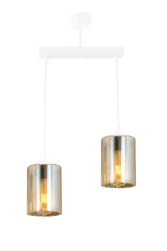 Modern Sports Model White Dual Balcam Genuine Glass Chandelier-WHITE3 