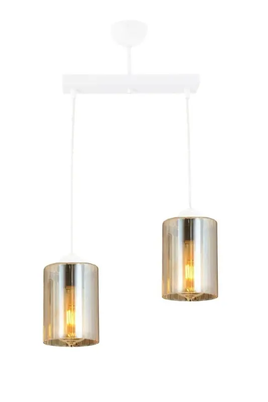 Modern Sports Model White Dual Balcam Genuine Glass Chandelier-WHITE3 - 1