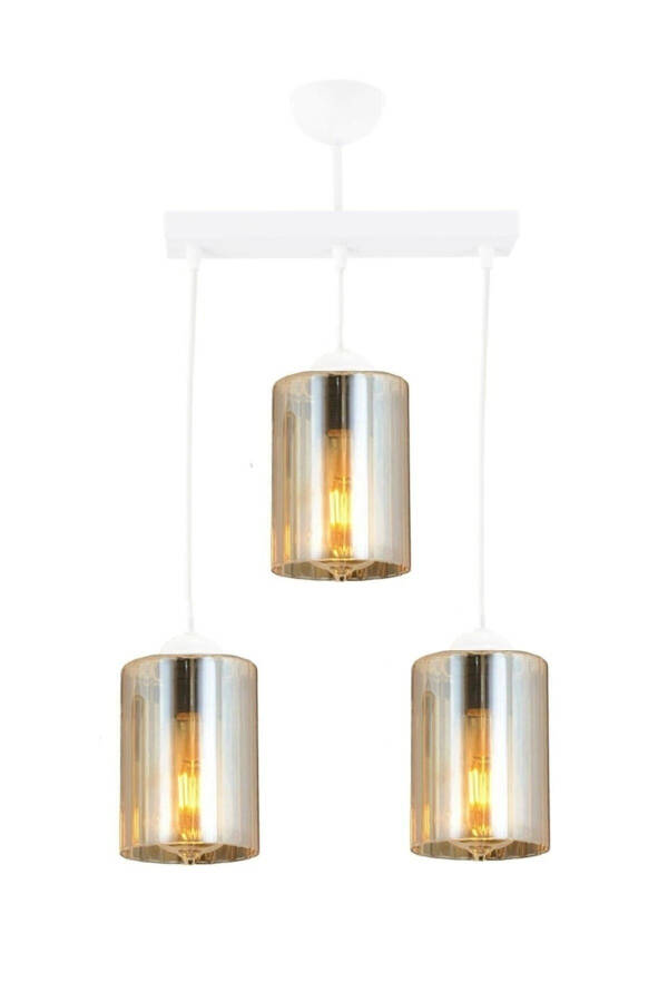 Modern Sports Model White Triple Ball Glass Chandelier - 1