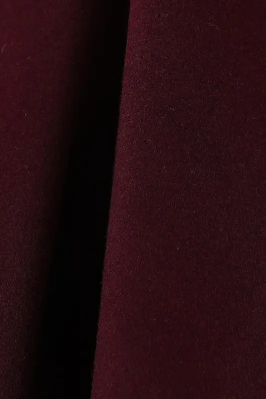 Modern Tasarım Erkek Klasik Kaban - %80 Yün %20 Polyester-kav7000w - Bordo - 8
