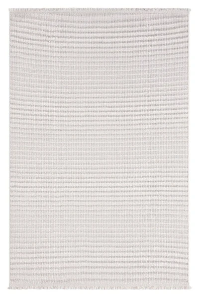 Modern Woven Rug with White Fringe for Living Room, Bedroom, Hallway, White Runner Rug - 7