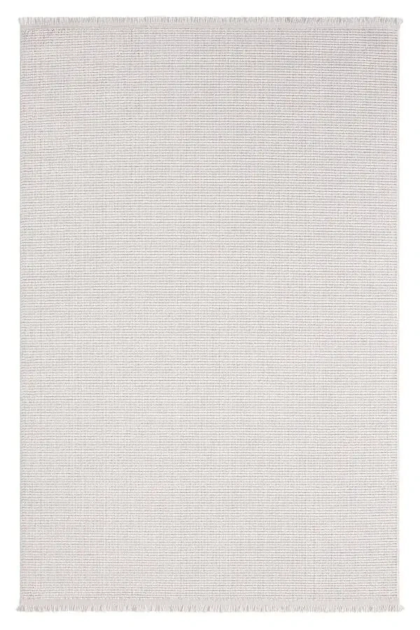 Modern Woven Rug with White Fringe for Living Room, Bedroom, Hallway, White Runner Rug - 7
