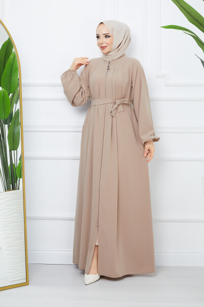 Modest Clothing Medina Silk Robed Pleated Islamic Loose Fit Ferace Dress - 12