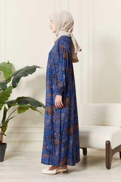 Modest dress with a gathered robe and buttoned front made of viscose fabric, suitable for prayer - 3