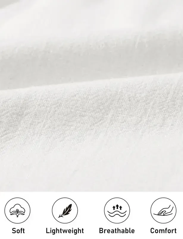 MoFiz erkaklar uchun zig'ir kostyumlari 2 dona yozgi ta'til ziyofati plyaj kiyimlari qisqa yengli tugmali ko'ylaklar va shimlar to'plami - 4