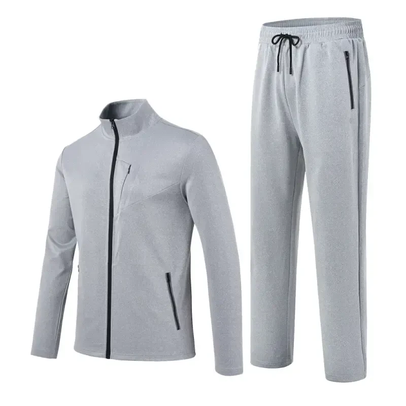 MoFiz Men's Long Sleeve Tracksuits Set Zipper Running Sports Set 2 Pieces with Pockets- - MOFIZ