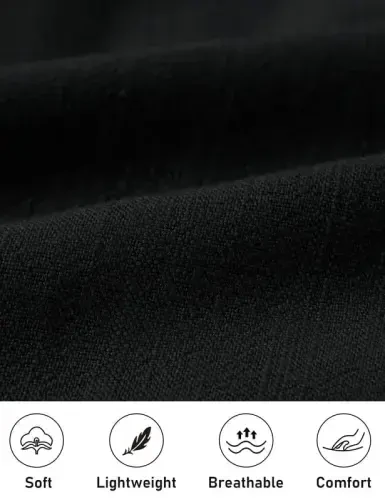 MoFiz Men's Linen Sets 2 Pieces Summer Vacation Party Beach Outfits Short Sleeve Button Down Shirts and Pants Set - 4