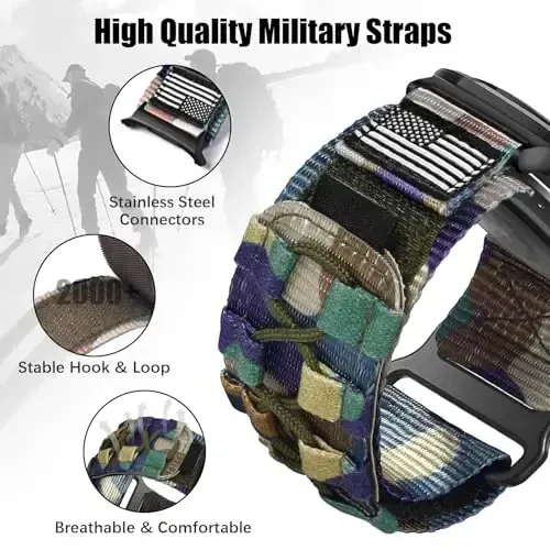 MOFREE Compatible with Samsung Galaxy Watch Ultra 47mm/Ultra 2 (2024/2025) Bands,Rugged Nylon Woven Loop Sport Adjustable Strap Replacement Wristband for Samsung Galaxy Watch Ultra Bands for Men - MOFREE (1)