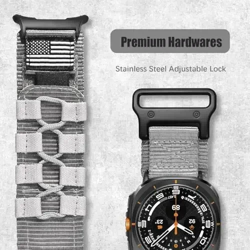 MOFREE Samsung Galaxy Watch Ultra 47mm (2025/2024) bilan mos keladi, mustahkam neylon to'quv sport sozlanishi tasma Samsung Galaxy Watch Ultra erkaklar uchun bilaguzuklar uchun almashtirish - 3