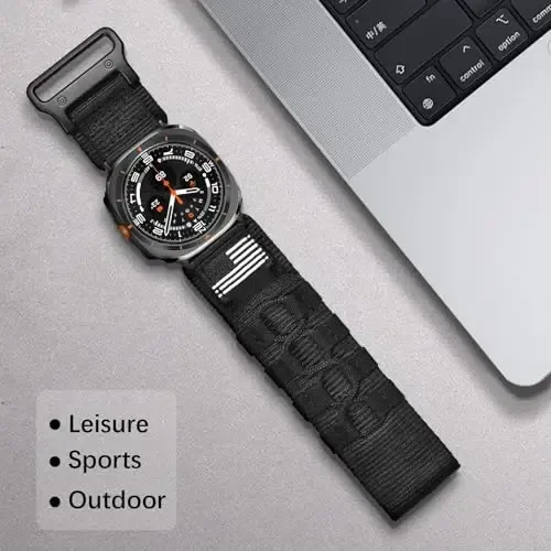 MOFREE Samsung Galaxy Watch Ultra 47mm/Ultra 2 (2024/2025) tasmalariga mos keladi, erkaklar uchun Samsung Galaxy Watch 7 Ultra Band 47 mm uchun mustahkam neylon to'quv sport sozlanishi tasma almashtirish bilaguzuk - 5