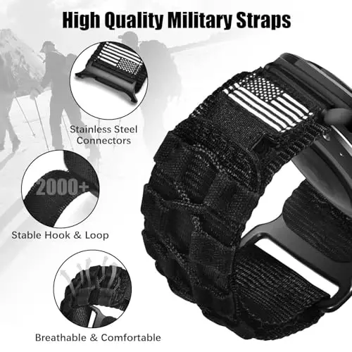 MOFREE Samsung Galaxy Watch Ultra 47mm/Ultra 2 (2024/2025) tasmalariga mos keladi, erkaklar uchun Samsung Galaxy Watch 7 Ultra Band 47 mm uchun mustahkam neylon to'quv sport sozlanishi tasma almashtirish bilaguzuk - MOFREE (1)